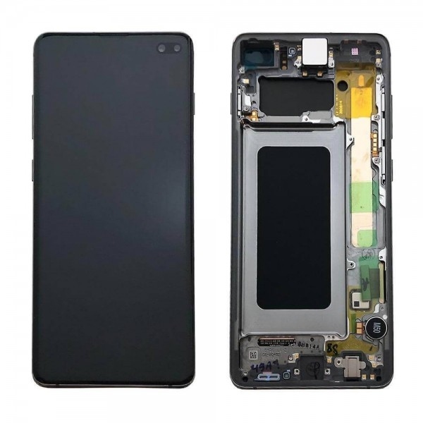 Samsung G975 S10+ LCD Keretes Gyári Fekete
