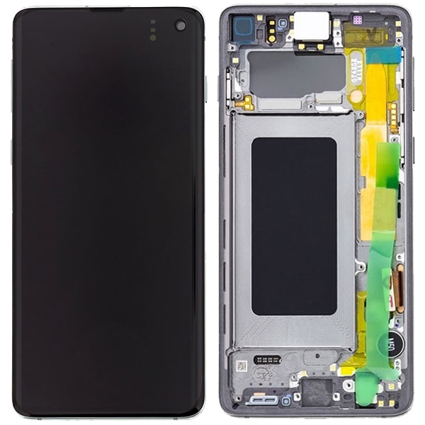 Samsung G973 S10 LCD Keretes Gyári Prizma Fekete