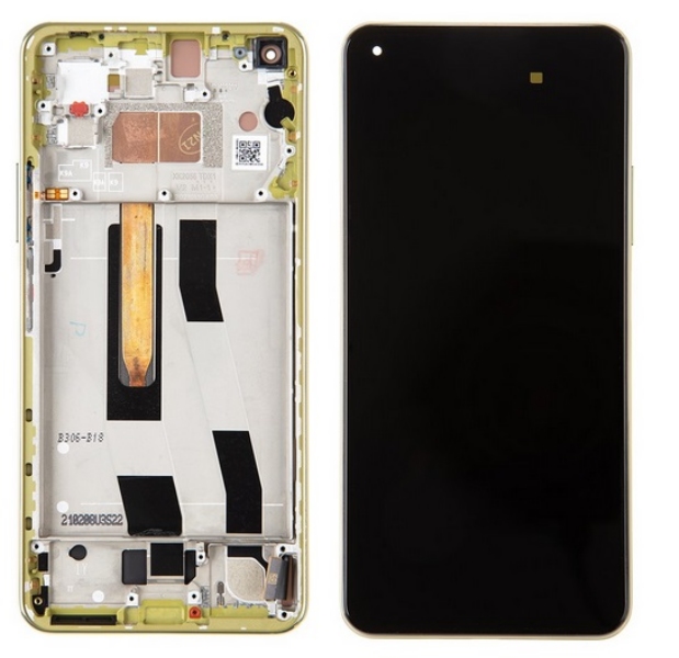 Xiaomi Mi 11 Lite 5G (2020) LCD Keretes Gyári Sárga