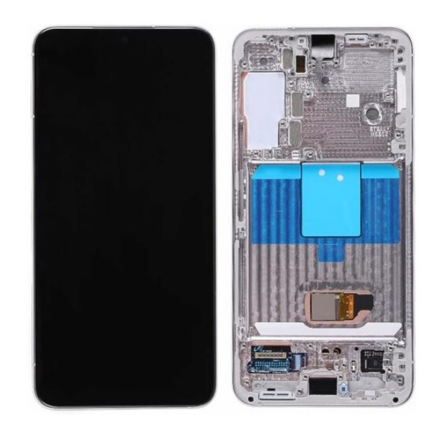 Samsung S901 S22 LCD Keretes Gyári Fehér