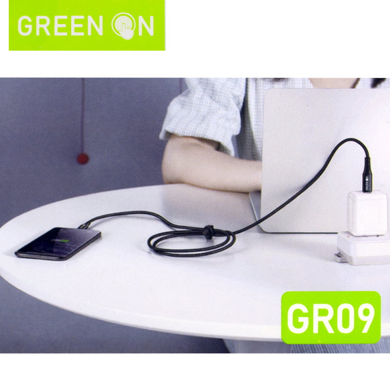 GREEN ON Dual Cable USB-C To USB-C GR09 1.2M