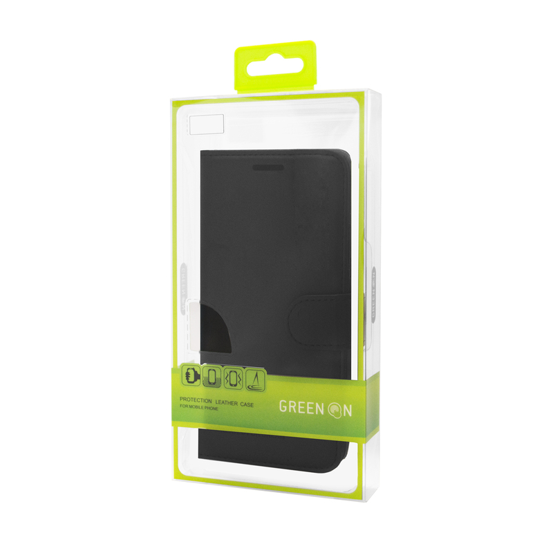 GREEN ON Bőr Könyvtok Apple iPhone 12 Mini Fekete
