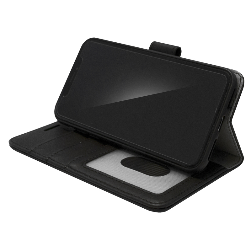 GREEN ON Bőr Fliptok Apple iPhone 12/12Pro Fekete