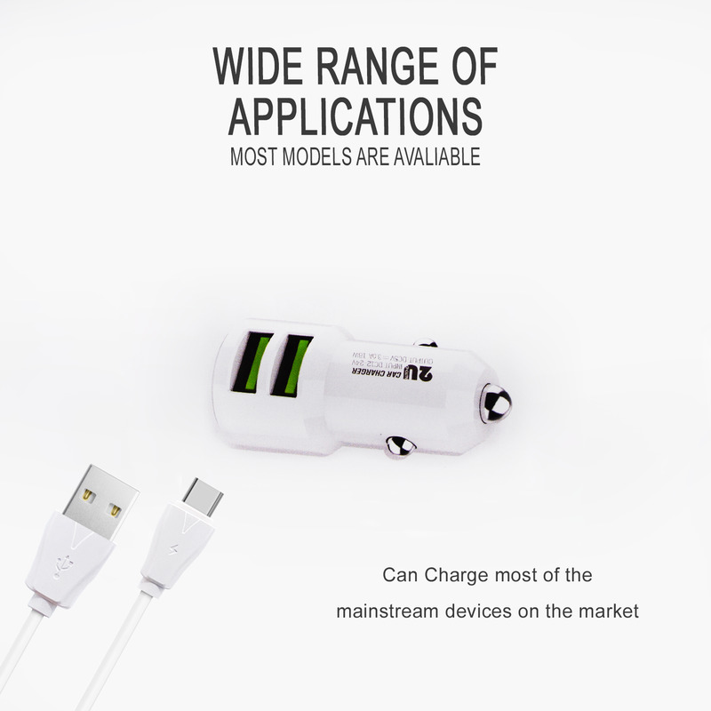GREEN ON Double USB C 3.6A Car Charger C309