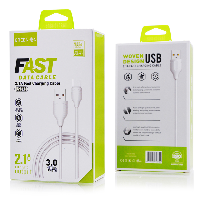 GREEN ON Fast USB C Cable LS373 3M