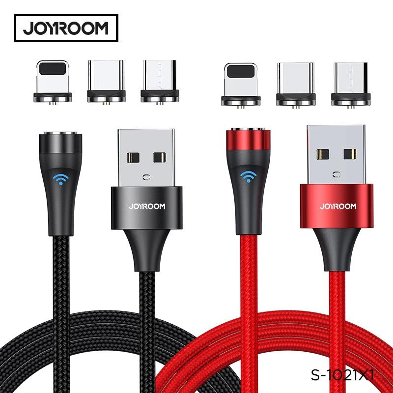 Joyroom S-1021X1 2.1A Micro USB 1M Mágneses Adatkábel - Piros