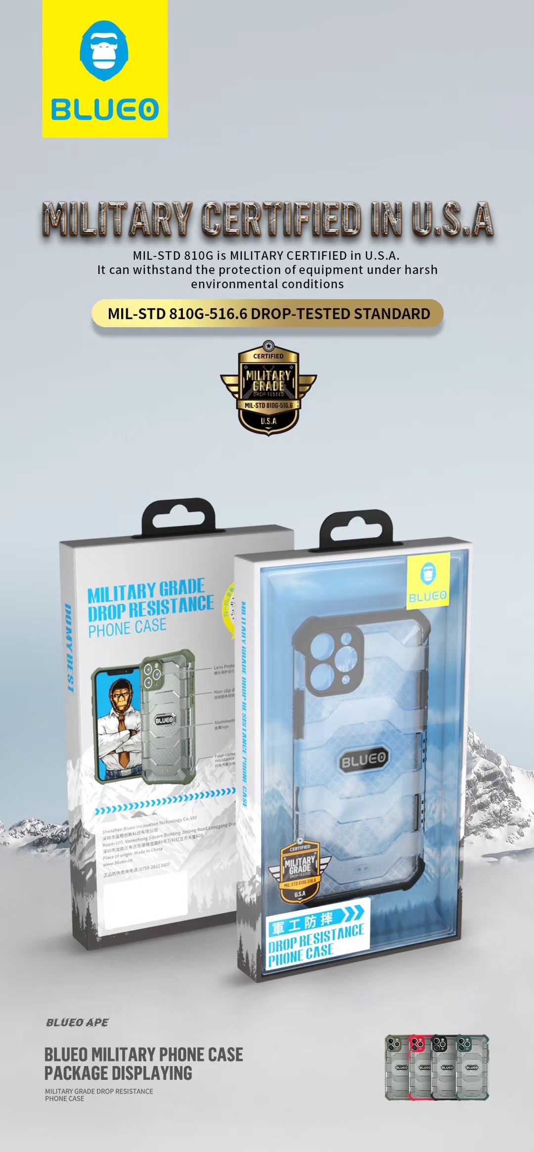 Samsung Note 20 Blueo Military Hátlap - Sötétzöld