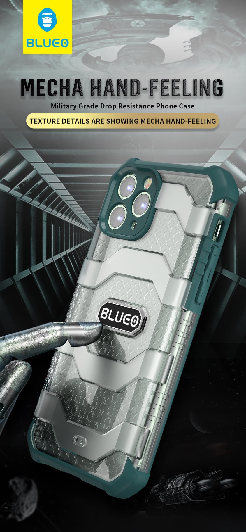 Samsung Note 20 Blueo Military Hátlap - Sötétzöld