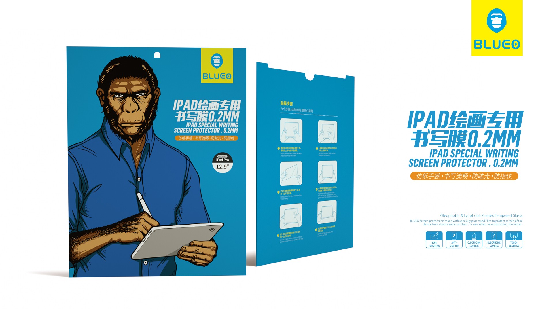Apple iPad Pro 12.9'' Blueo Special Writing Fólia - Átlátszó