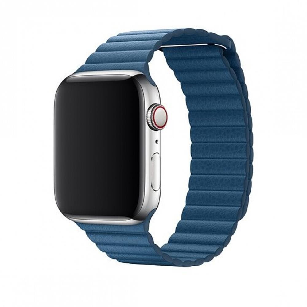 Apple iWatch Devia Elegant Leather Loop 42/44/45mm óraszíj - Kék