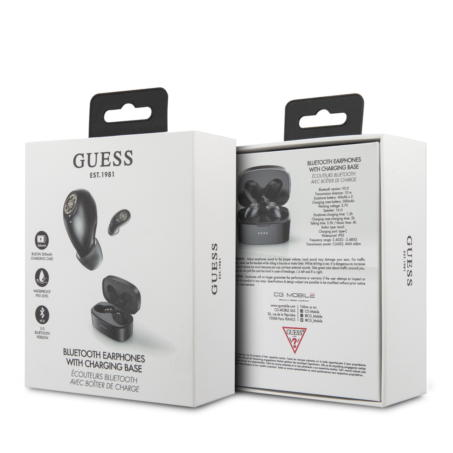 GUESS GUTWSJL4GBK TWS Bluetooth 5.0 Headset - Fekete