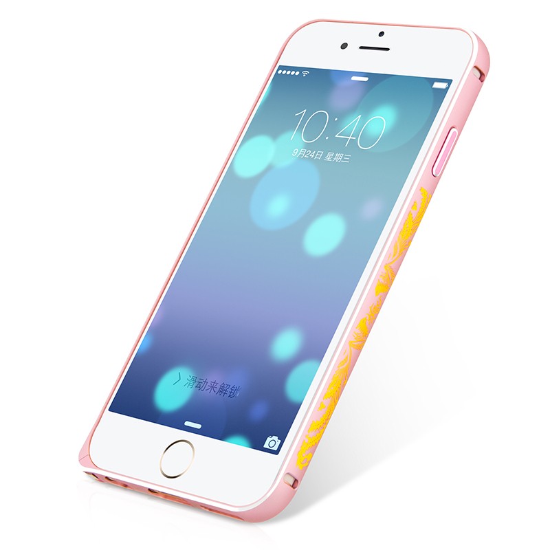 Apple iPhone 6 HOCO Good Fortune Series Alu Bumper - Rózsaszín