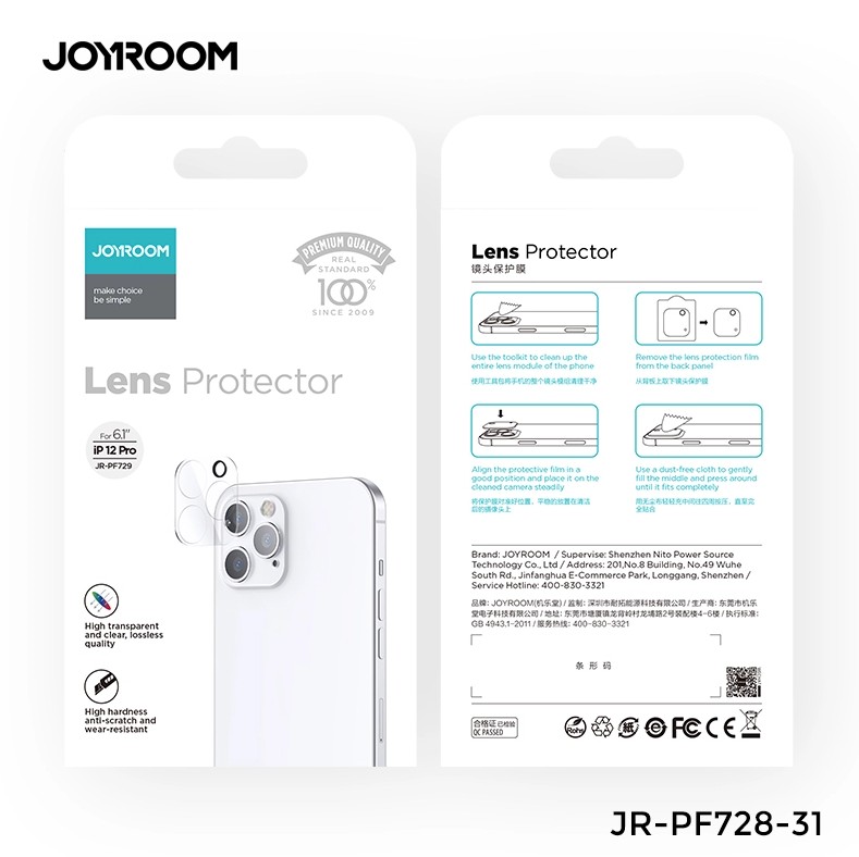 Apple iPhone 12 Joyroom JR-PF730 3D Kameravédő Üvegfólia - Átlátszó