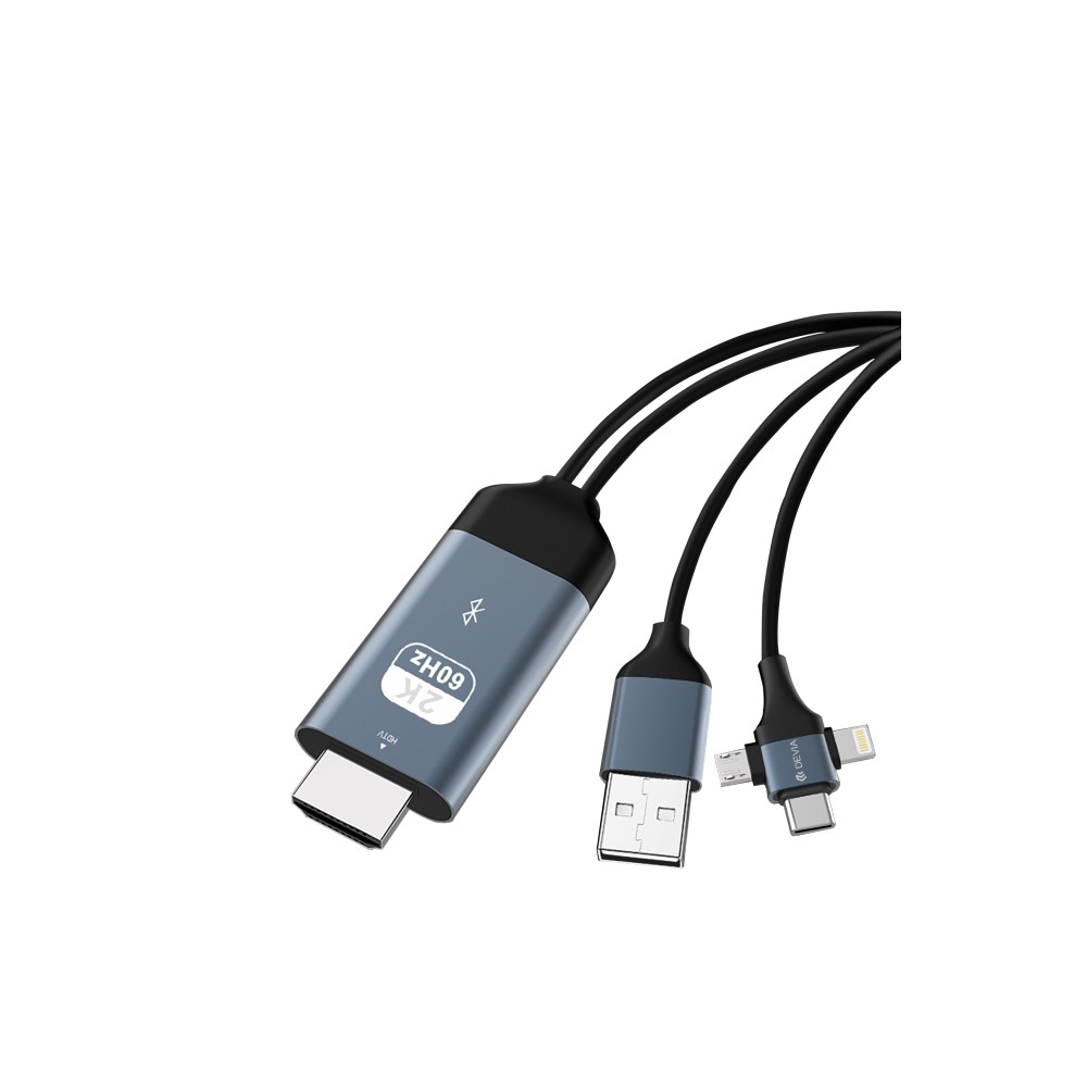 DEVIA Storm 3in1 2M HDMI kábel - Fekete