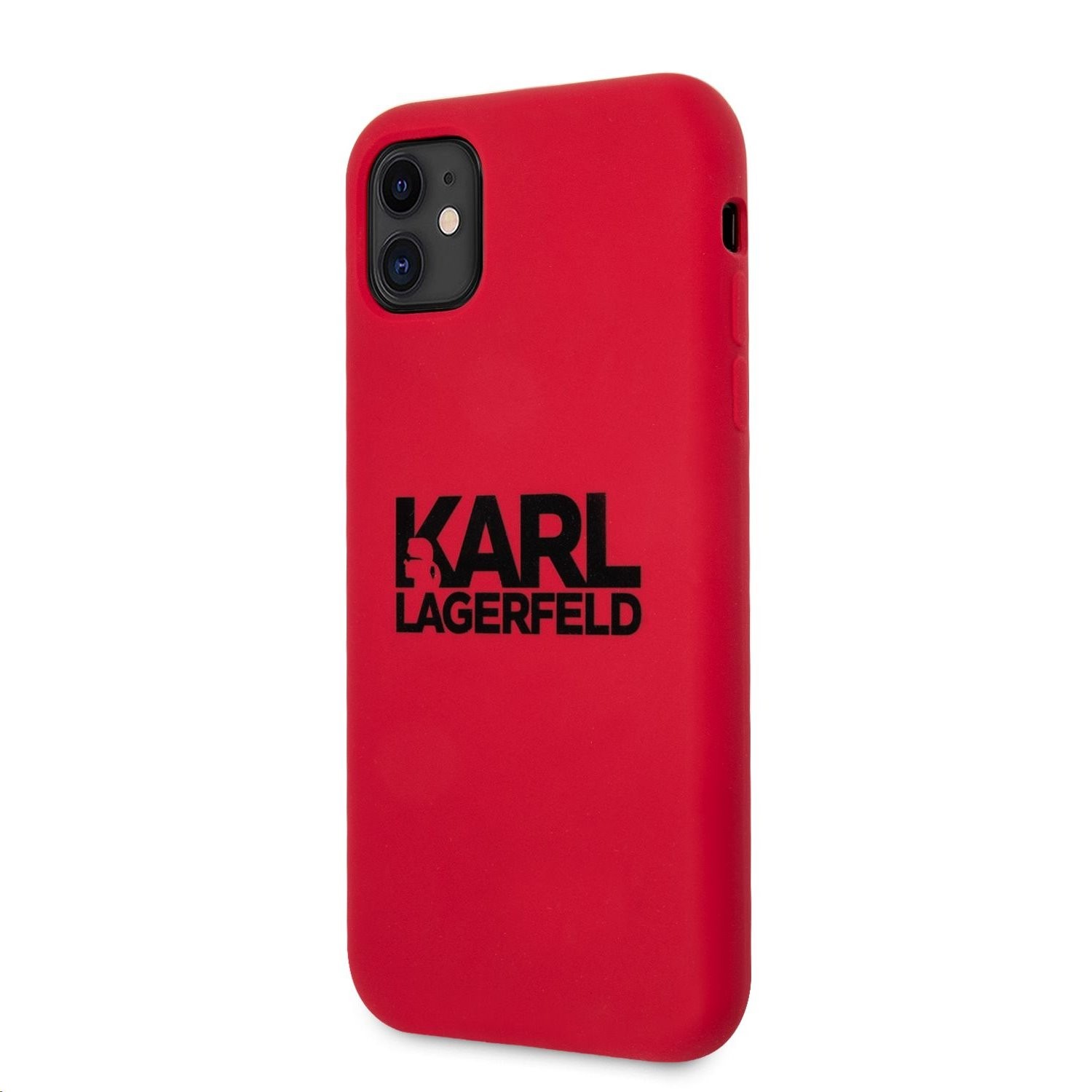 Apple iPhone 11 KARL LAGERFELD KLHCN61SLKLRE Liquid Silicon Hátlap - Piros