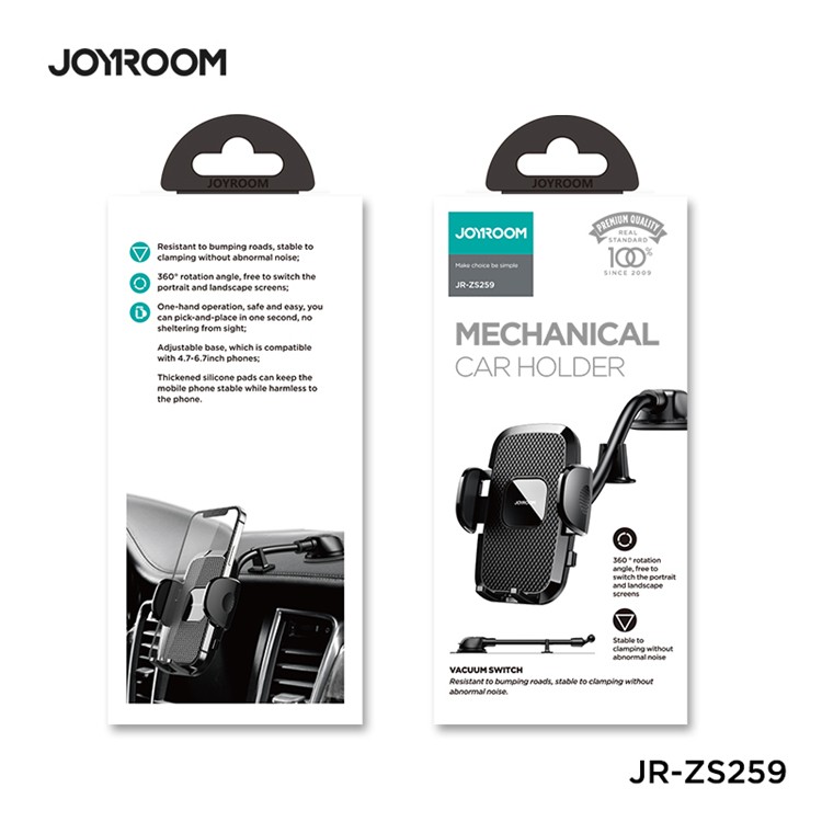 JOYROOM JR-ZS259 Mechanical Long Arm Autós Tartó - Fekete