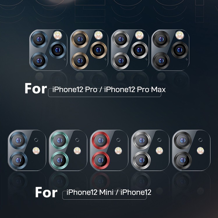 Apple iPhone 12 Pro Max Joyroom JR-PF689 3D Fém Kamera Védő Üvegfólia - Ké