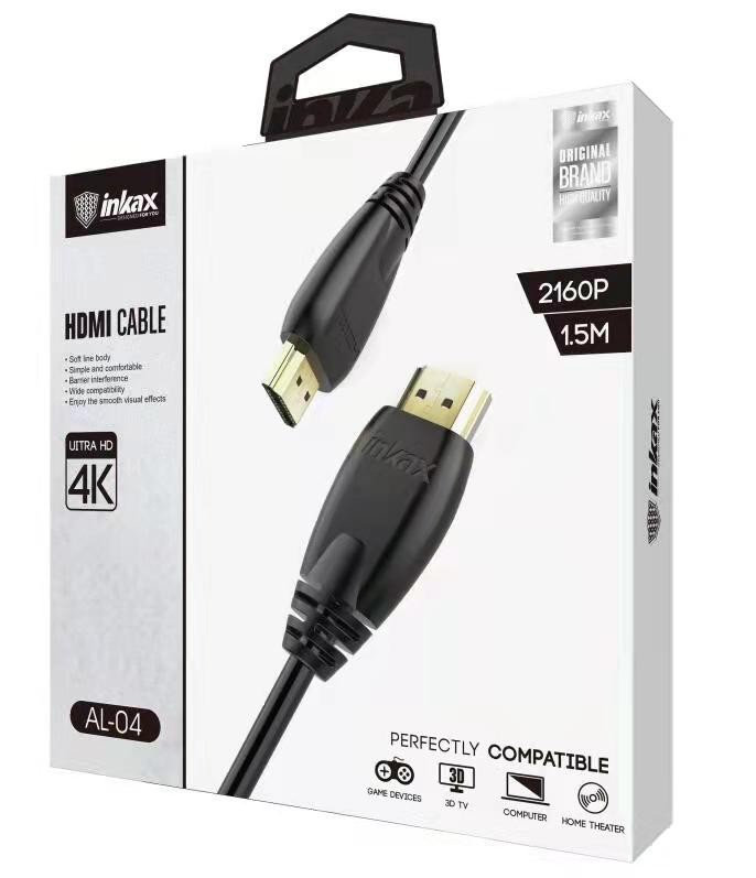 INKAX AL-04 HDMI 1.5M 4K Kábel - Fekete