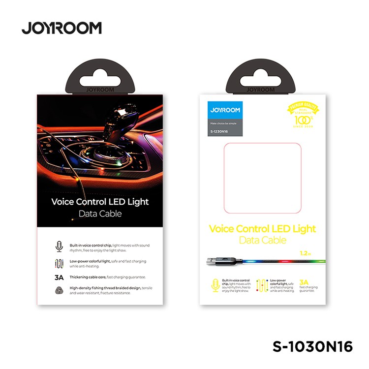 Joyroom S-1230N16 3A Lightning 1.2M Adatkábel - Fekete