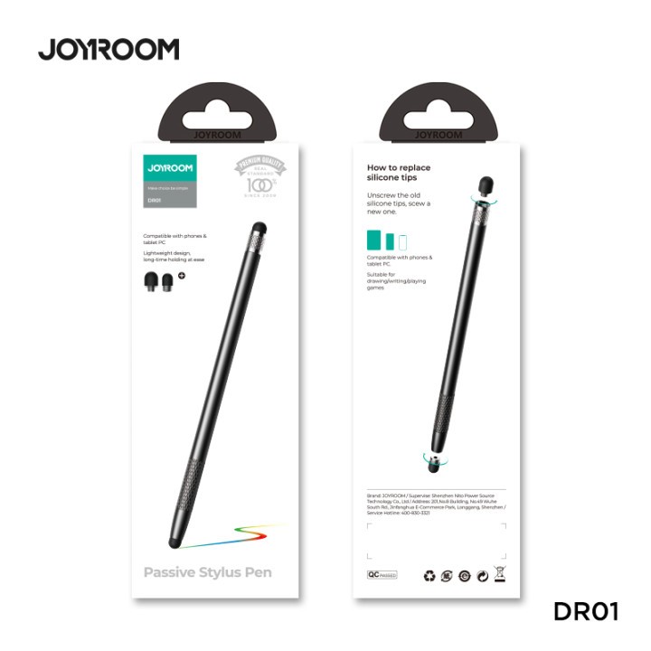 Joyroom JR-DR01 Kapacitív Ceruza (passzív) Táblagéphez - Fekete