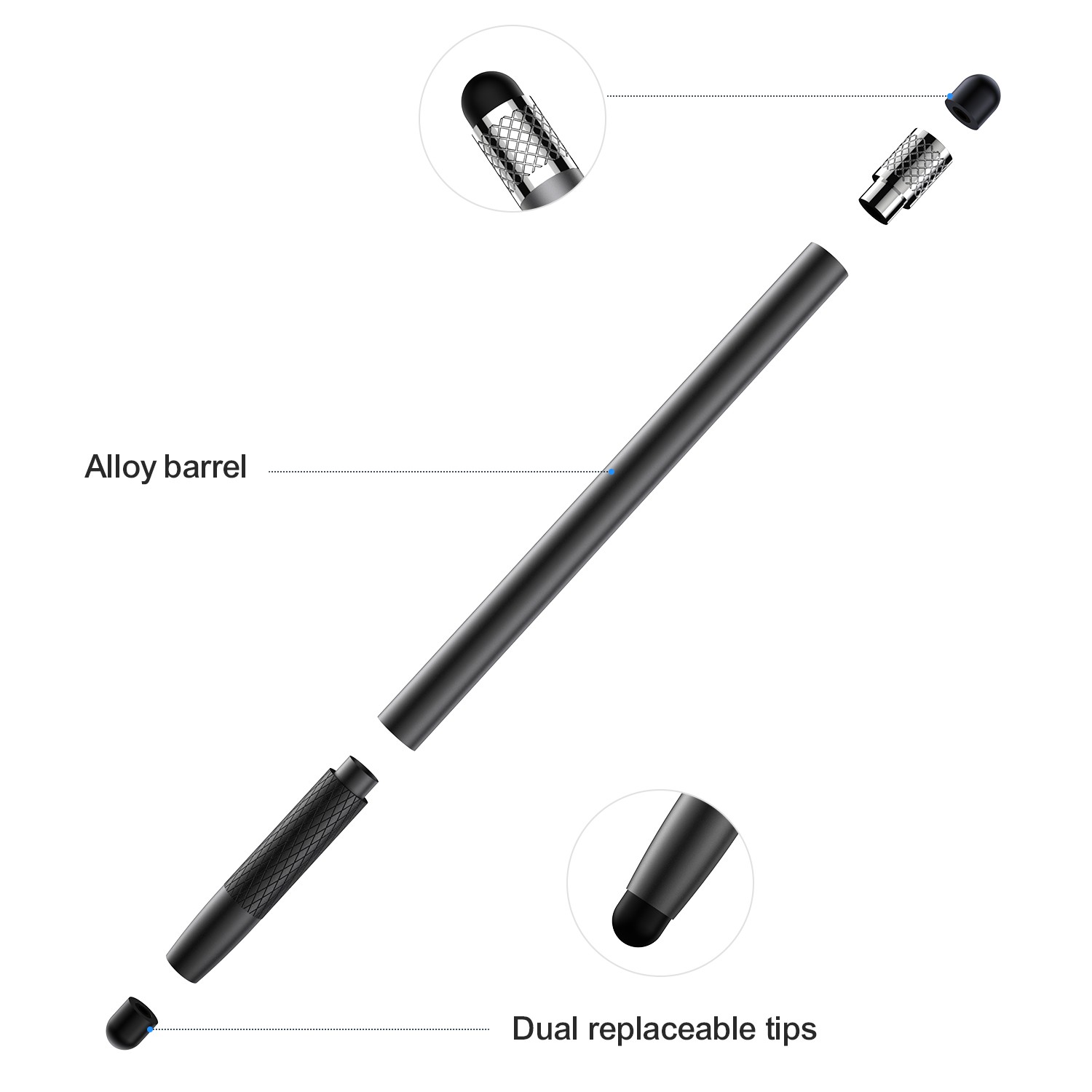Joyroom JR-DR01 Kapacitív Ceruza (passzív) Táblagéphez - Fekete