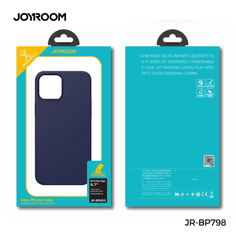 Apple iPhone 12/12 Pro JOYROOM JR-BP799 Liquid Silicon Hátlap - Sötétkék