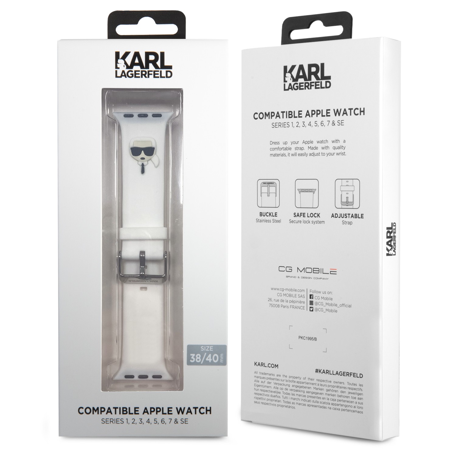 Apple iWatch Karl Lagerfeld KLAWLSLKW 42/44mm óraszíj - Fehér