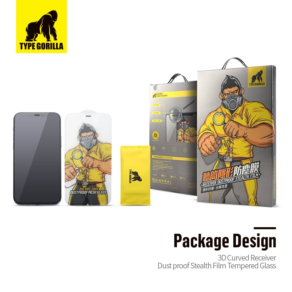 Apple iPhone 13 Pro Max/14 Plus TG Receiver Dustproof 2.5D Silk Full Üvegf