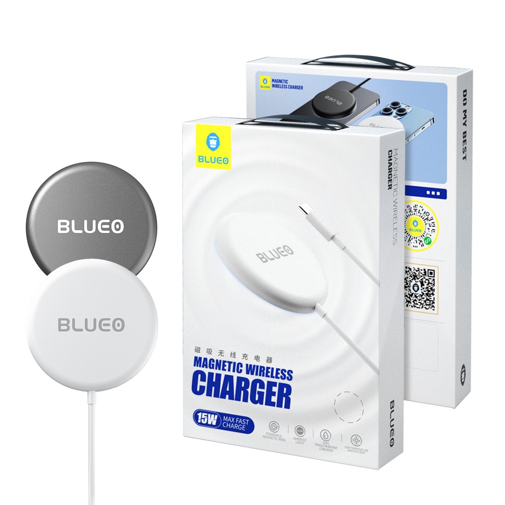Blueo 15W Wireless Magnetic Charger Mágneses Töltő - Fehér