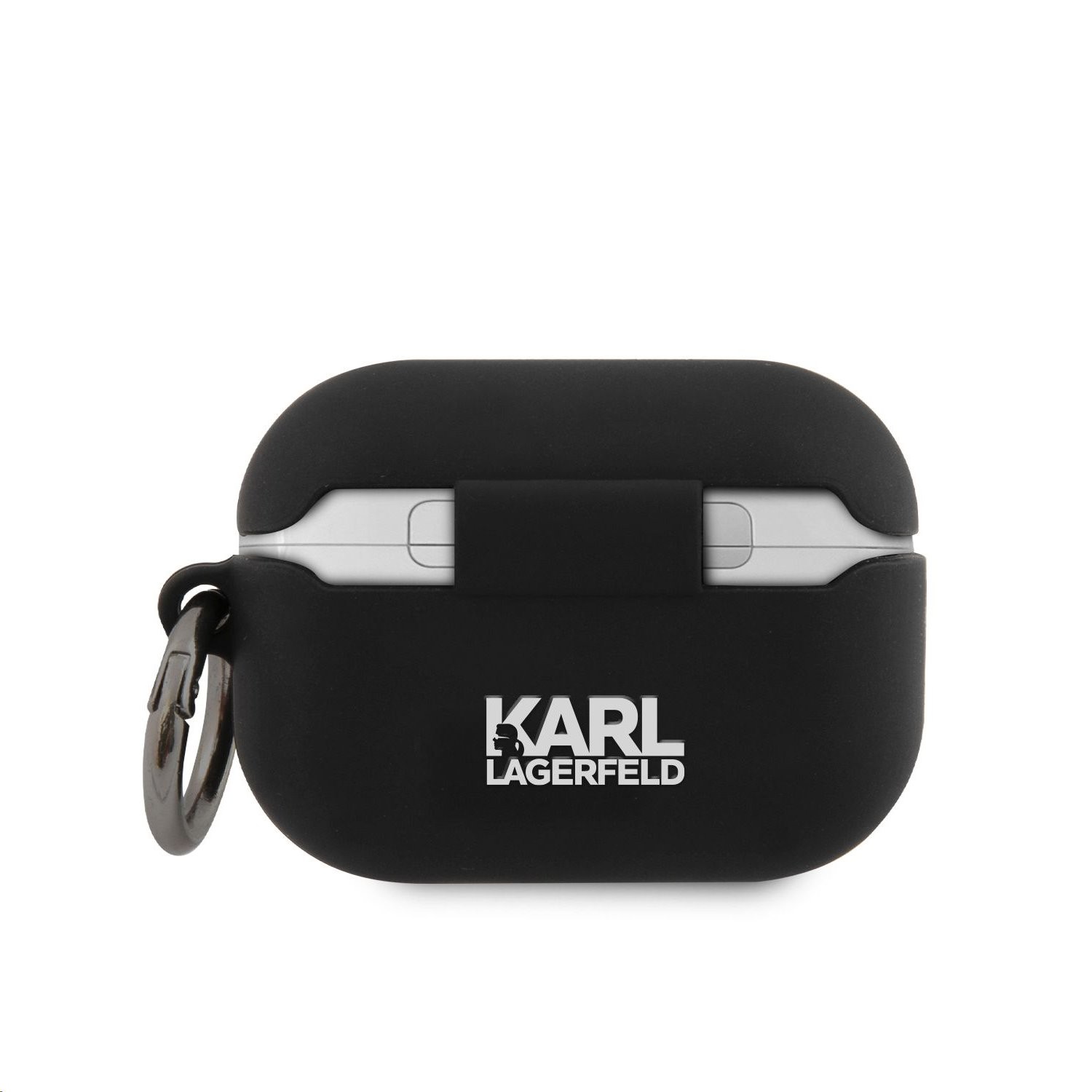 Apple Airpods Pro KARL LAGERFELD KLACAPSILRSGBK Liquid Silicon Tartó - Fek