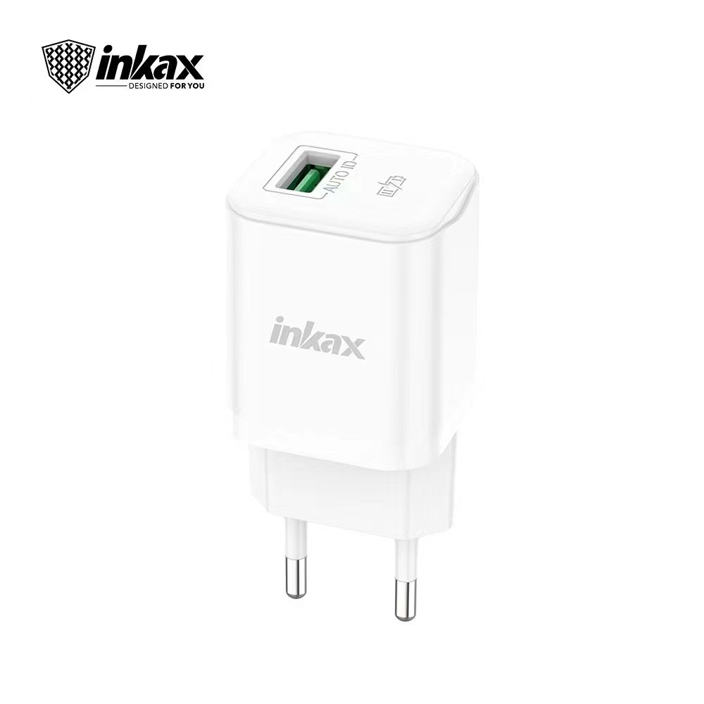 INKAX HC-01 2.1A Hálózati Töltőfej + Micro USB 1M Adatkábel - Fehér