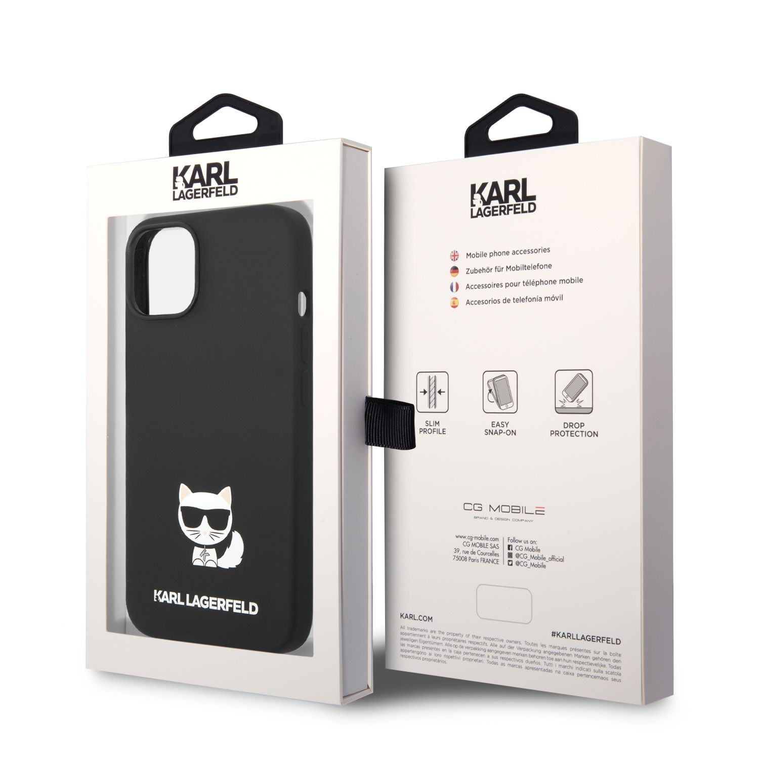 Apple iPhone 14 KARL LAGERFELD KLHCP14SSLCTBK Liquid Silicon Hátlap - Feke