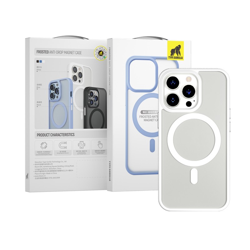 Apple iPhone 13 Pro Max TG Frosted Anti-Drop Magsafe Hátlap - Fehér