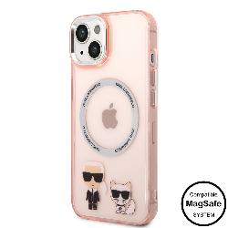 Apple iPhone 14 KARL LAGERFELD KLHMP14SHKCP Magsafe TPU Hátlap - Rózsaszín