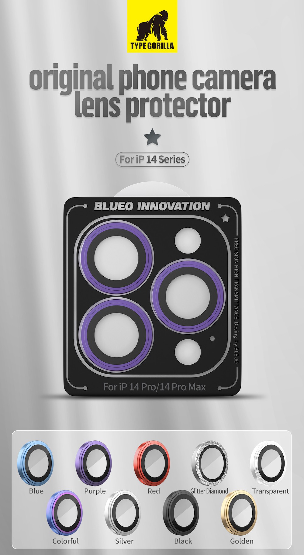 Apple iPhone 14/14 Plus TG Armor Pro 3D Kamera Védő Üvegfólia - Ezüst