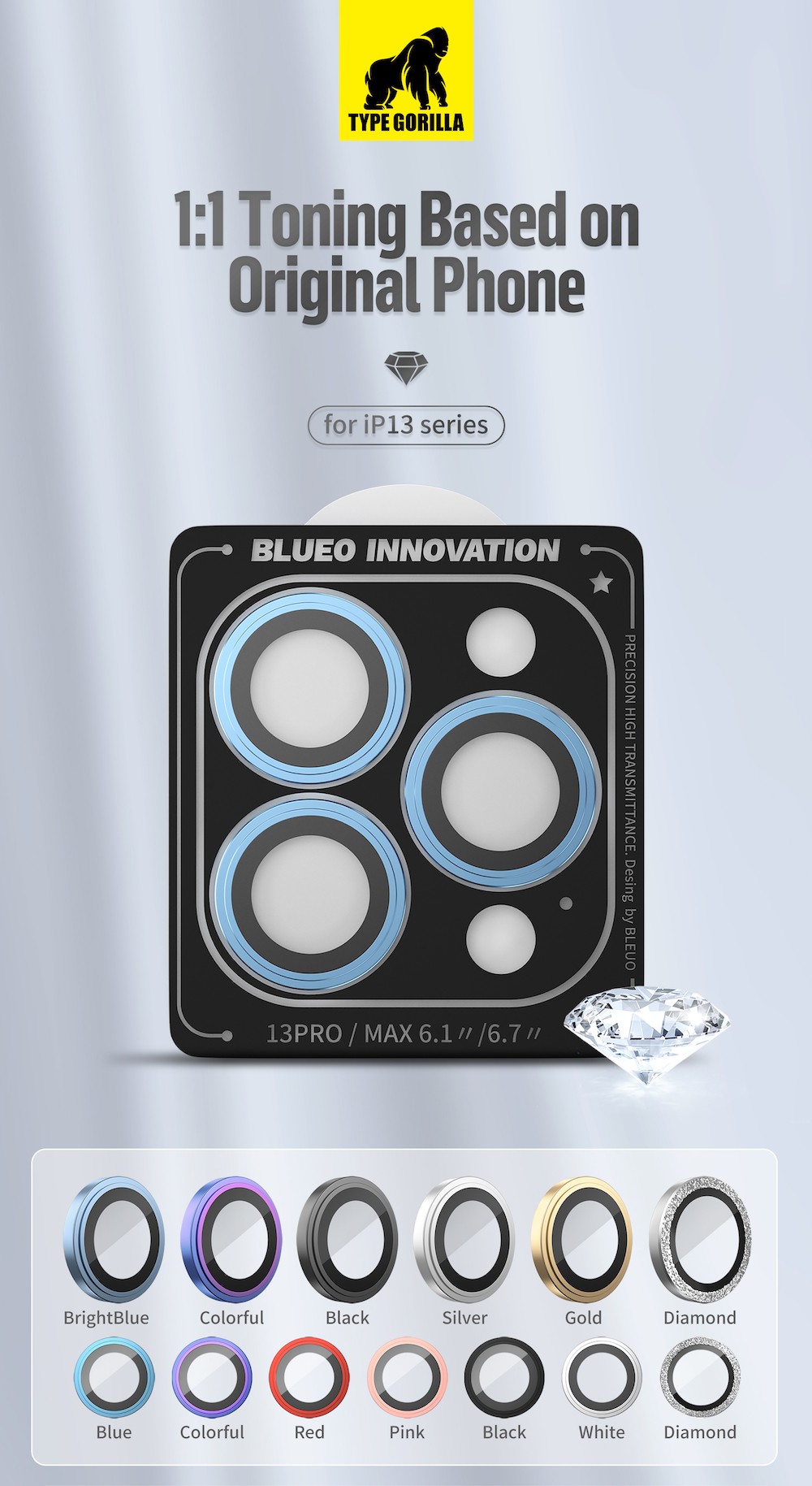 Apple iPhone 14 Pro/14 Pro Max TG Armor Pro 3D Kamera Védő Üvegfólia - Ara