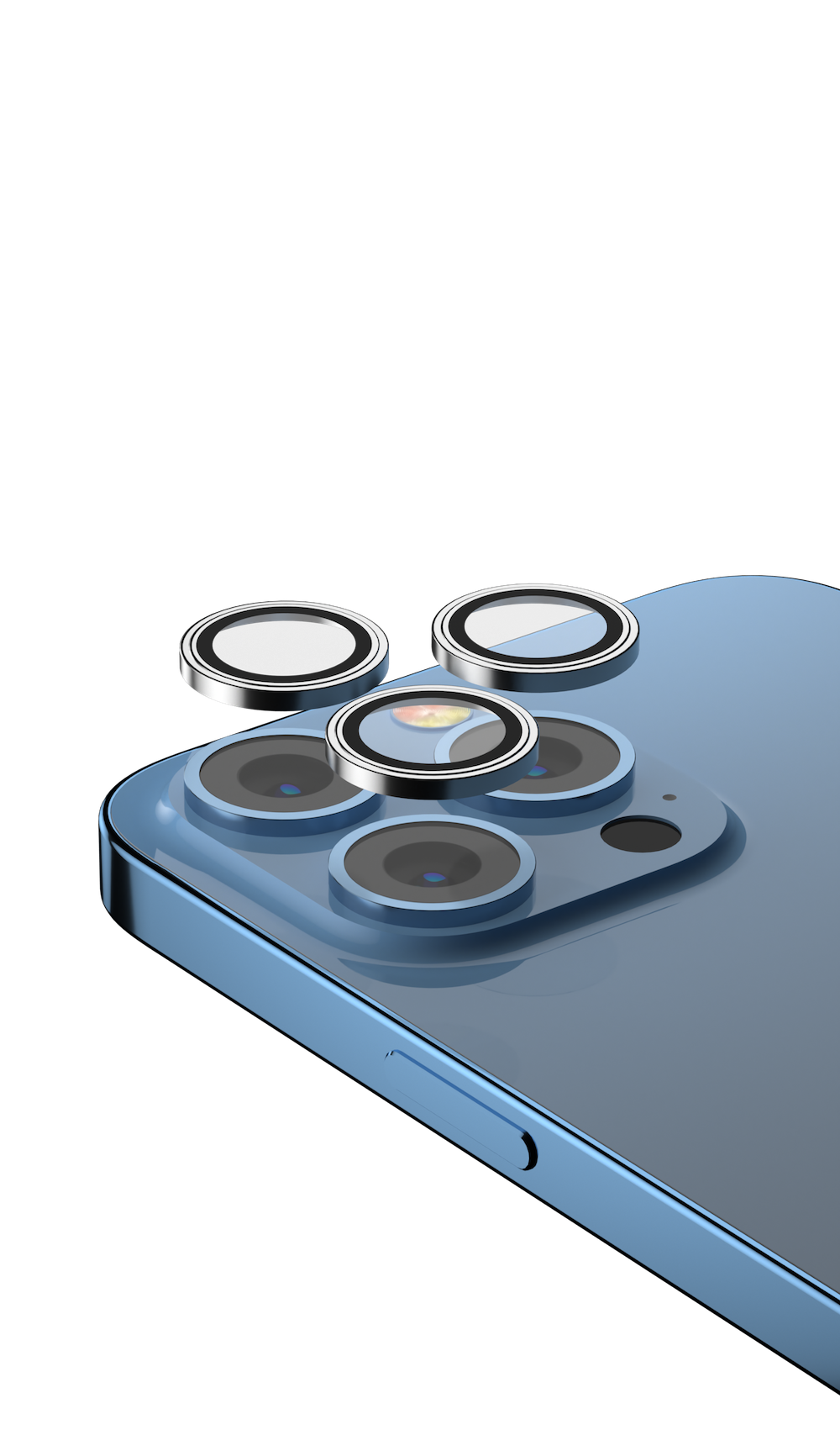 Apple iPhone 14 Pro/14 Pro Max Devia Peak 3D Fém Kamera Védő Üvegfólia - A