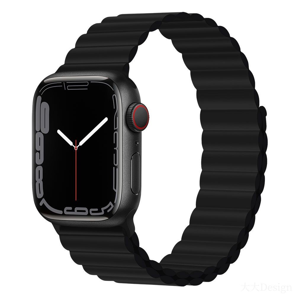 Apple iWatch Devia Delux Sport 3 Silicone Magnet 42/44/45mm Óraszíj - Blac