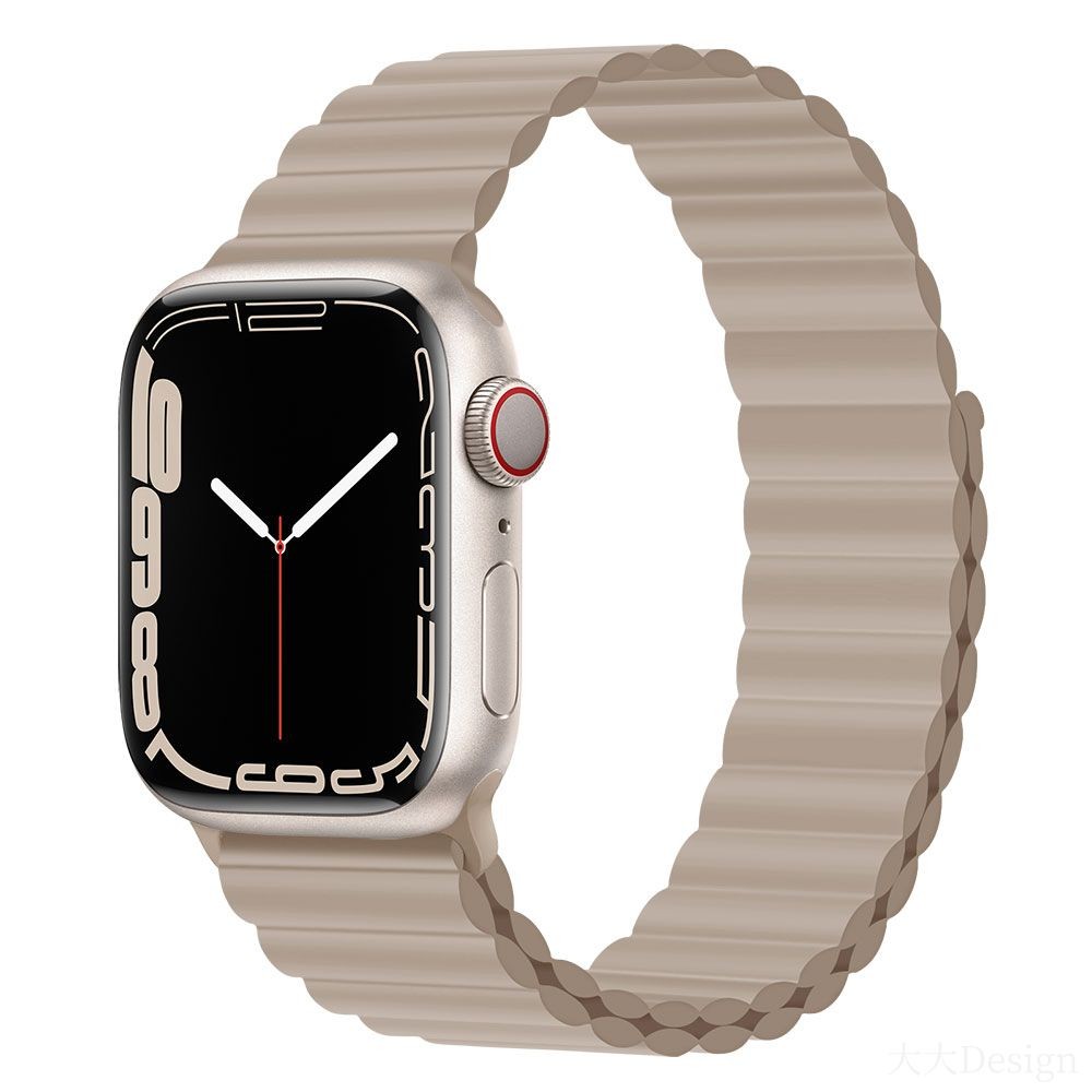 Apple iWatch Devia Delux Sport 3 Silicone Magnet 42/44/45mm Óraszíj - Khak