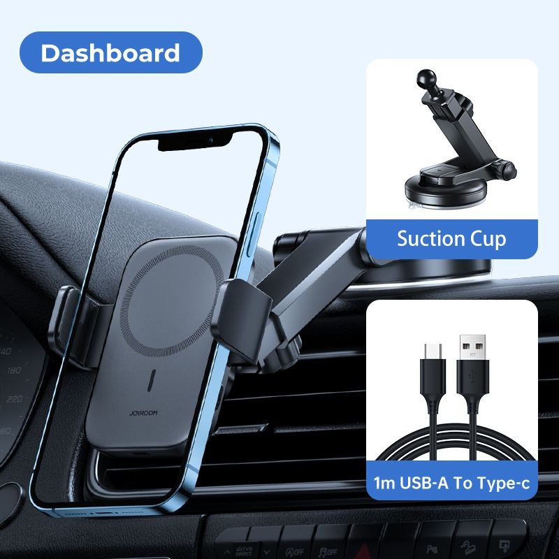JOYROOM JR-ZS295 Dashboard Autómata MagSafe Autós Töltő és Tartó - Fekete