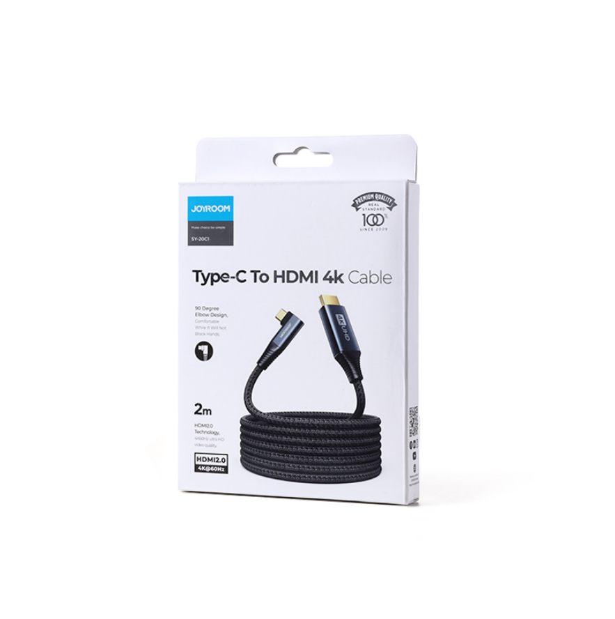 Joyroom SY-20C1 HDMI / USB Type-C 2M 4K HDMI Kábel - Grafit