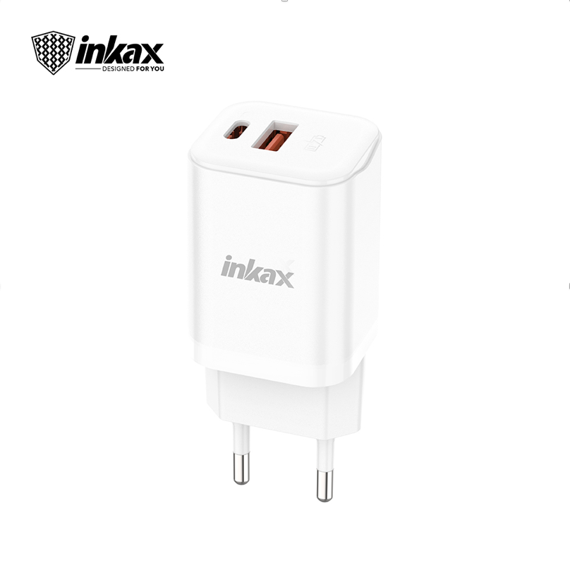 INKAX HC-05 PD+QC 3.0 20W PD Hálózati Töltőfej - Fehér