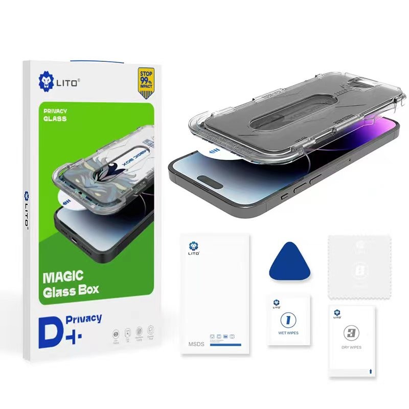 Apple iPhone XR/11 Lito D+ Tools Privacy 2.5D Full Üvegfólia - Fekete