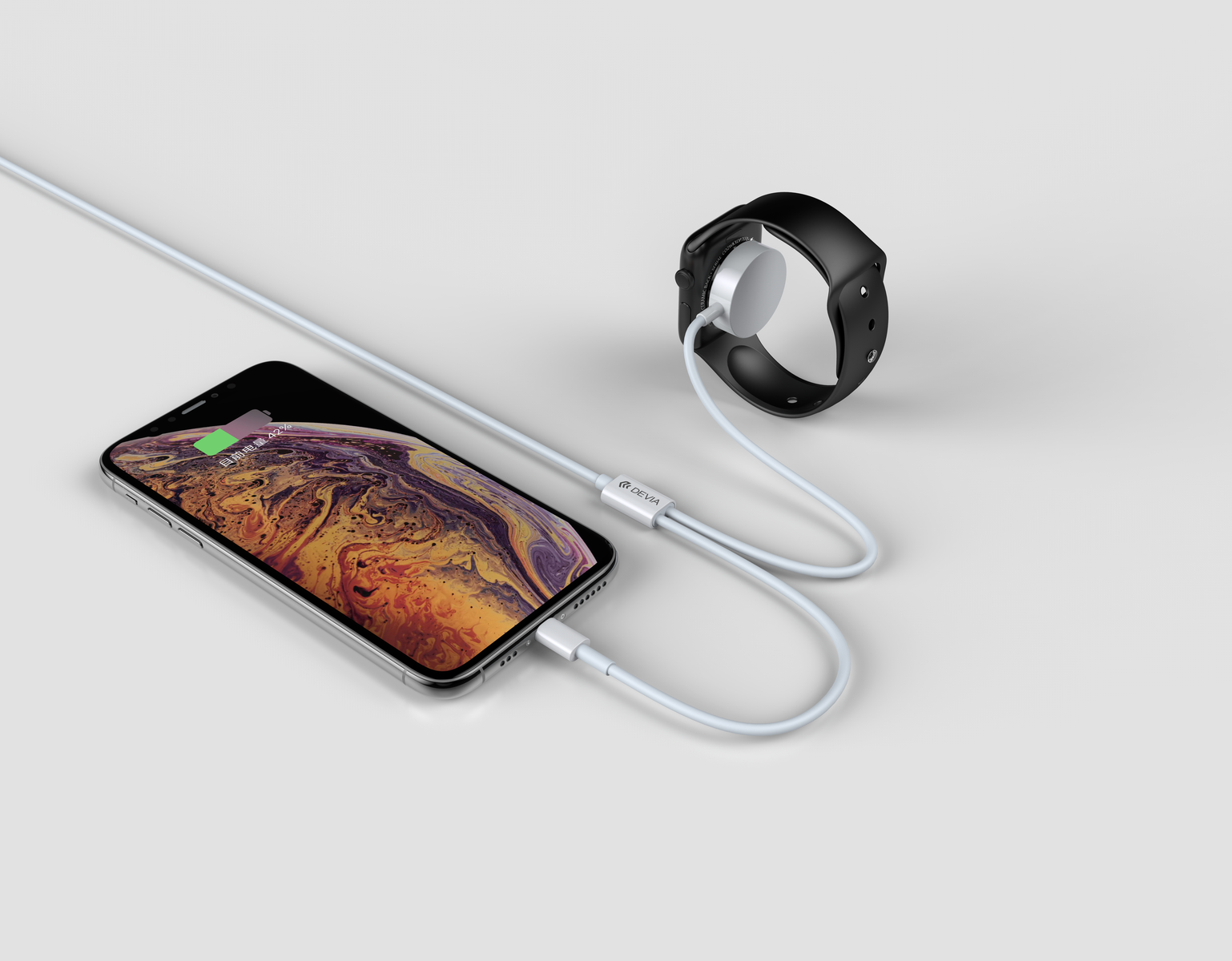 DEVIA EA199 Kintone 2in1 Magnetic Wireless Apple iWatch Töltő - Fehér