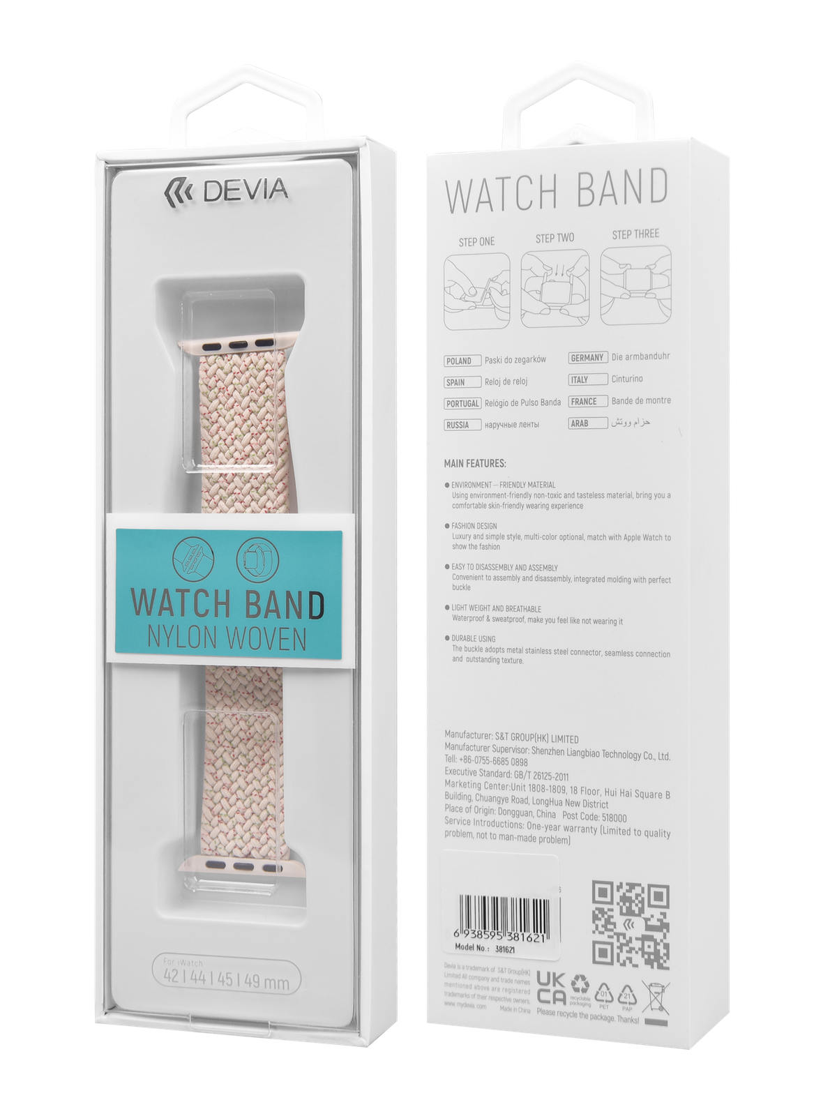 Apple iWatch Devia Delux Sport 4 42/44/45mm Óraszíj - Pink Starlight