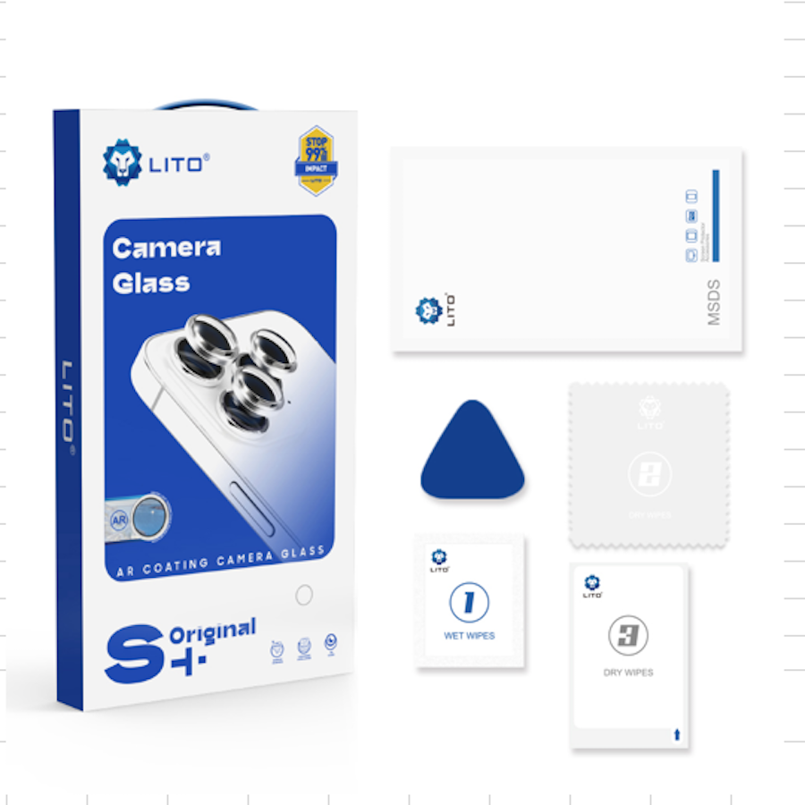 Apple iPhone 13 Pro/13 Pro Max Lito S+ original AR 3D Fém Kamera Védő Üveg