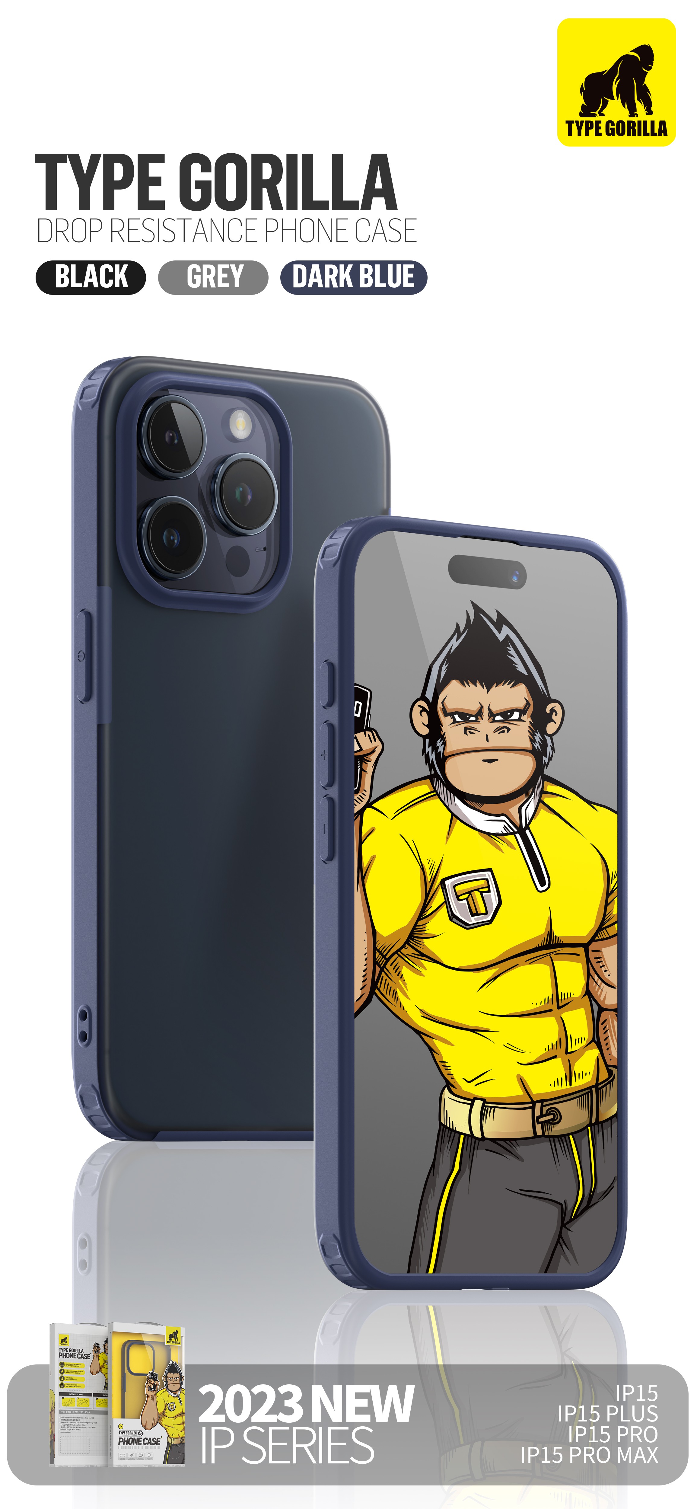 Apple iPhone 15 Pro TG Drop Resistance Hátlap - Kék