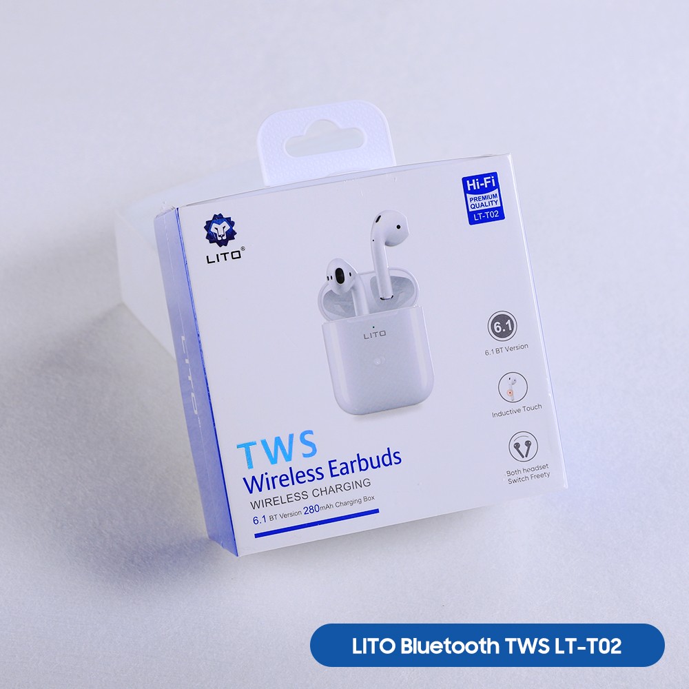 Lito T02 TWS Bluetooth 6.1 Headset - Fehér