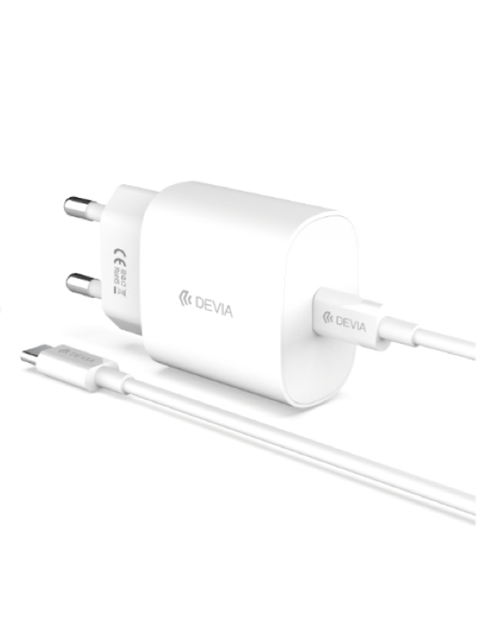 Devia RLC-383 Smart PD 25W Hálózati Töltőfej + PD USB Type-C Töltőkábel - 