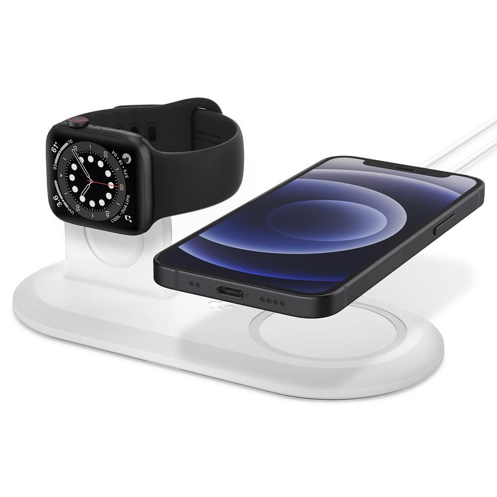 Spigen MagFit Duo Wireless Asztali Töltő - Fehér